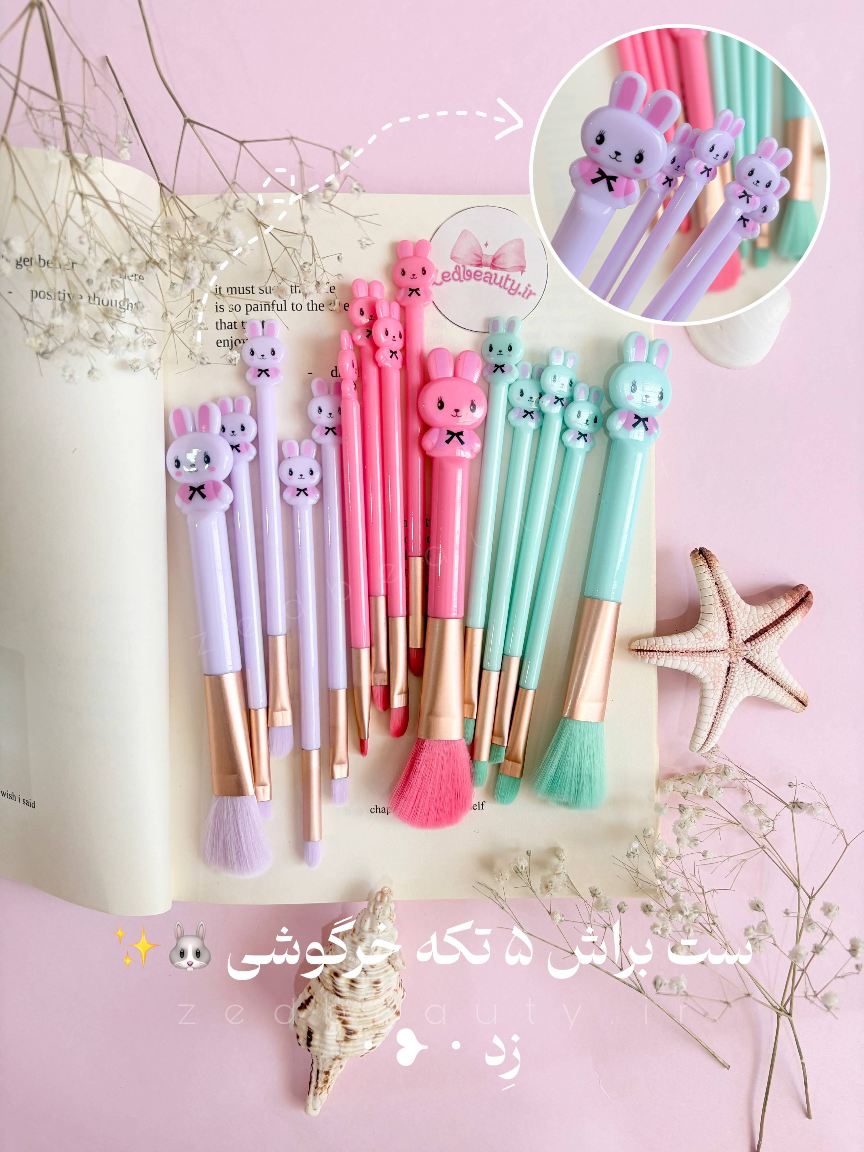 ست براش ۵ تکه خرگوشی